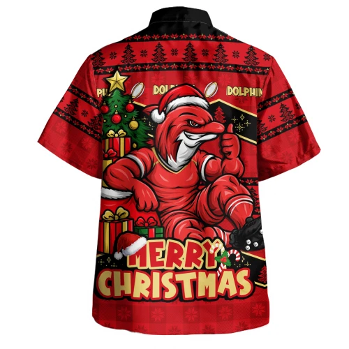Redcliffe Dolphins Hawaiian Shirt Christmas Glory And Timeless Team Pride Personalised Edition