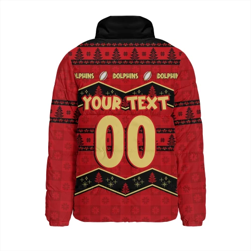 Redcliffe Dolphins Padded Jacket Christmas Glory And Timeless Team Pride Personalised Edition