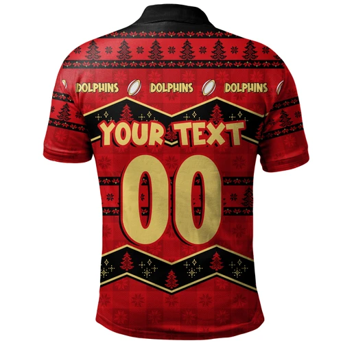 Redcliffe Dolphins Polo Shirt Christmas Glory And Timeless Team Pride Personalised Edition