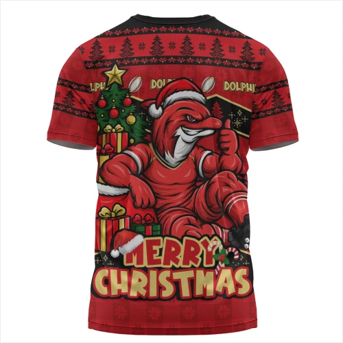 Redcliffe Dolphins T-Shirt Christmas Glory And Timeless Team Pride Personalised Edition