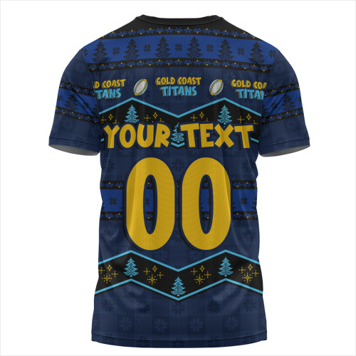 Gold Coast Titans T-Shirt Christmas Glory And Timeless Team Pride Personalised Edition