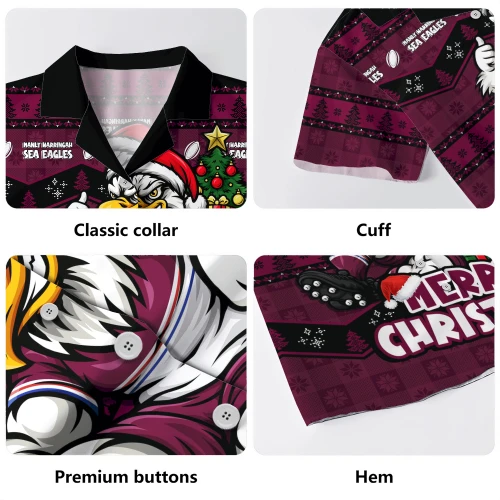 Manly Warringah Sea Eagles Hawaiian Shirt Christmas Glory And Timeless Team Pride Personalised Edition