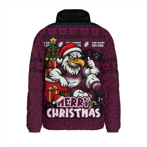 Manly Warringah Sea Eagles Padded Jacket Christmas Glory And Timeless Team Pride Personalised Edition