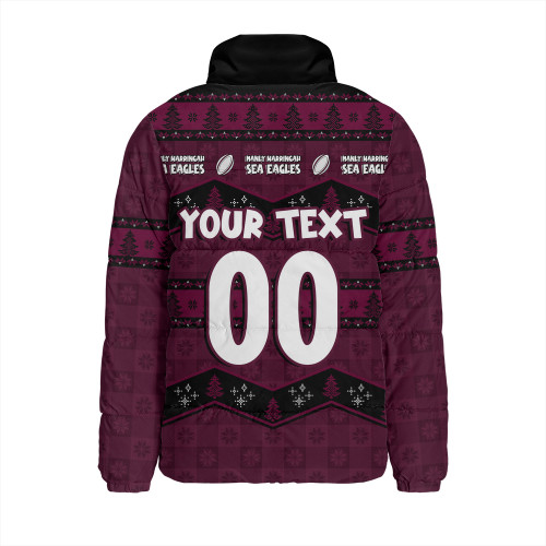 Manly Warringah Sea Eagles Padded Jacket Christmas Glory And Timeless Team Pride Personalised Edition