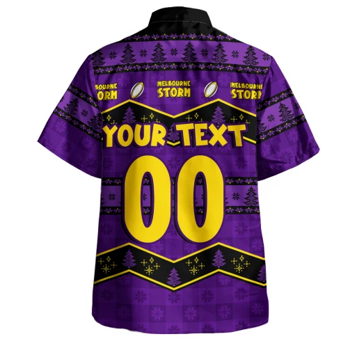 Melbourne Storm Hawaiian Shirt Christmas Glory And Timeless Team Pride Personalised Edition