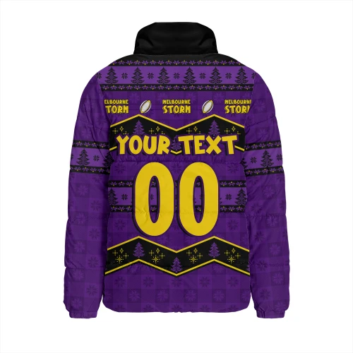 Melbourne Storm Padded Jacket Christmas Glory And Timeless Team Pride Personalised Edition