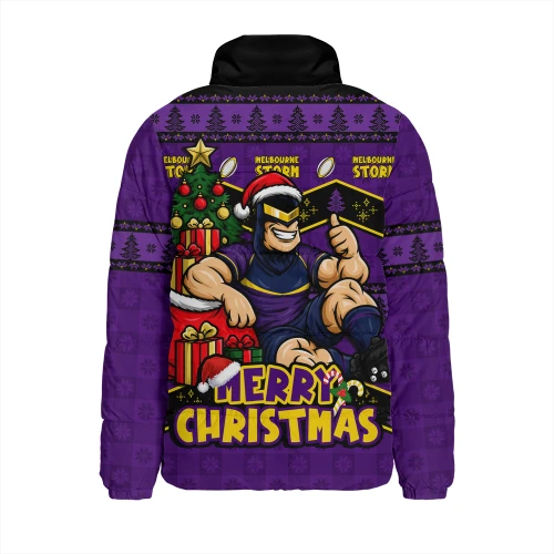 Melbourne Storm Padded Jacket Christmas Glory And Timeless Team Pride Personalised Edition