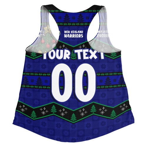 New Zealand Warriors Women Racerback Tank Christmas Glory And Timeless Team Pride Personalised Edition