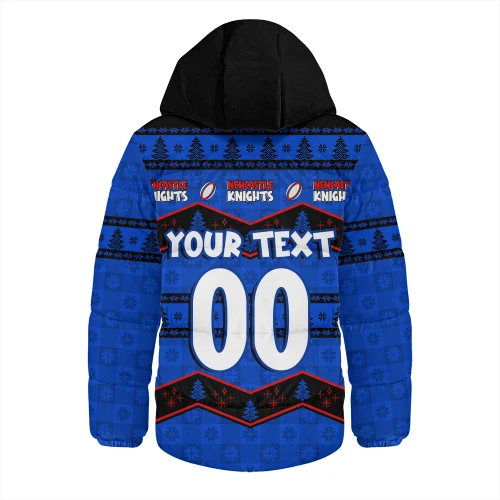 Newcastle Knights Hooded Padded Jacket Christmas Glory And Timeless Team Pride Personalised Edition