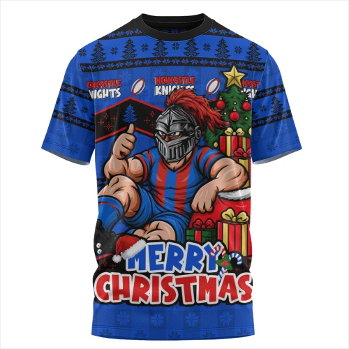 Newcastle Knights T-Shirt Christmas Glory And Timeless Team Pride Personalised Edition