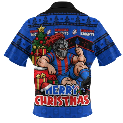 Newcastle Knights Zip Polo Shirt Christmas Glory And Timeless Team Pride Personalised Edition