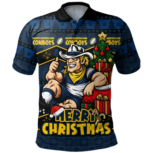 North Queensland Cowboys Polo Shirt Christmas Glory And Timeless Team Pride Personalised Edition