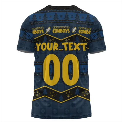North Queensland Cowboys T-Shirt Christmas Glory And Timeless Team Pride Personalised Edition