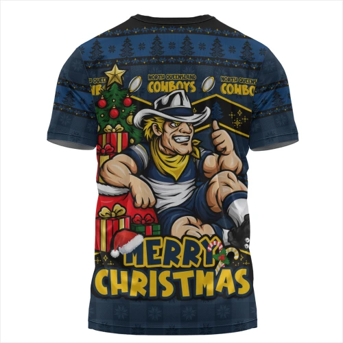 North Queensland Cowboys T-Shirt Christmas Glory And Timeless Team Pride Personalised Edition
