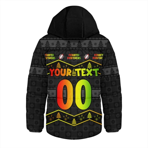 Penrith Panthers Hooded Padded Jacket Christmas Glory And Timeless Team Pride Personalised Edition