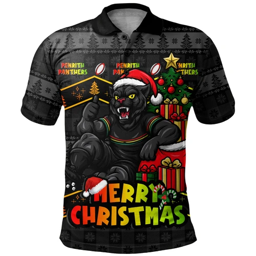 Penrith Panthers Polo Shirt Christmas Glory And Timeless Team Pride Personalised Edition