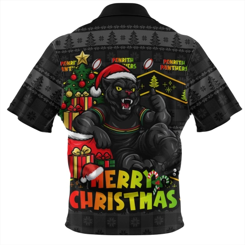 Penrith Panthers Zip Polo Shirt Christmas Glory And Timeless Team Pride Personalised Edition