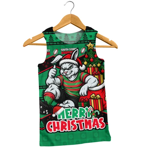 South Sydney Rabbitohs Men Tank Top Christmas Glory And Timeless Team Pride Personalised Edition