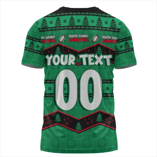 South Sydney Rabbitohs T-Shirt Christmas Glory And Timeless Team Pride Personalised Edition