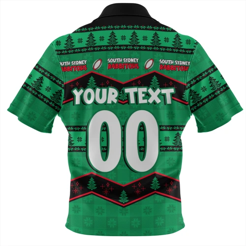 South Sydney Rabbitohs Zip Polo Shirt Christmas Glory And Timeless Team Pride Personalised Edition