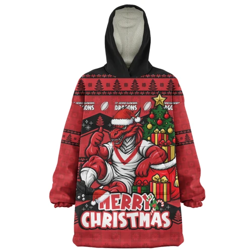 St. George Illawarra Dragons Snug Hoodie Christmas Glory And Timeless Team Pride Personalised Edition