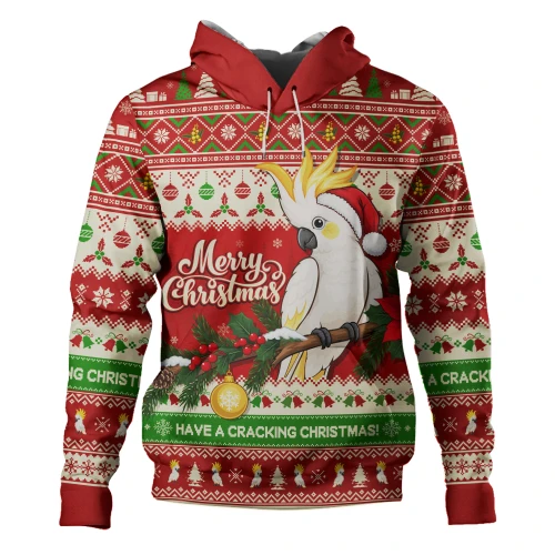 Australia Hoodie Christmas Cockatoo Merry Squawks Holiday Cheer For Aussie Mates