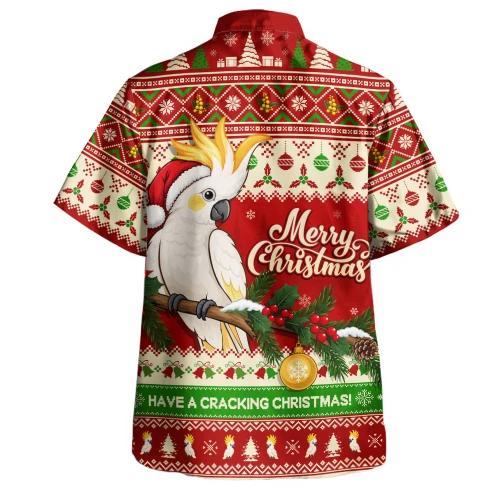 Australia Hawaiian Shirt Christmas Cockatoo Merry Squawks Holiday Cheer For Aussie Mates