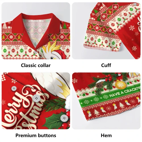 Australia Hawaiian Shirt Christmas Cockatoo Merry Squawks Holiday Cheer For Aussie Mates