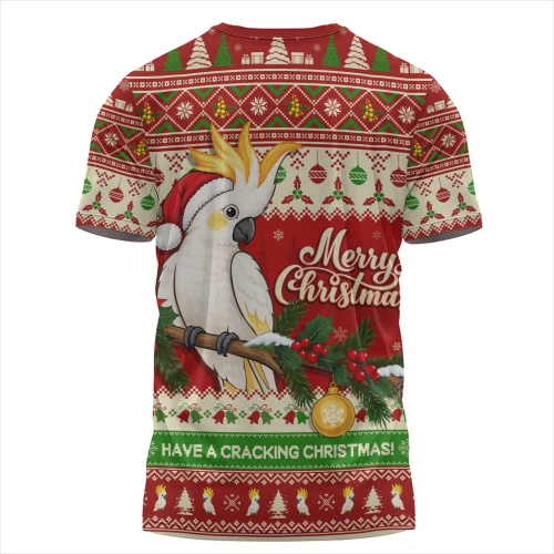 Australia T-Shirt Christmas Cockatoo Merry Squawks Holiday Cheer For Aussie Mates