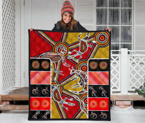Australia Aboriginal Quilt - Kangaroo Dot Painting Patterns