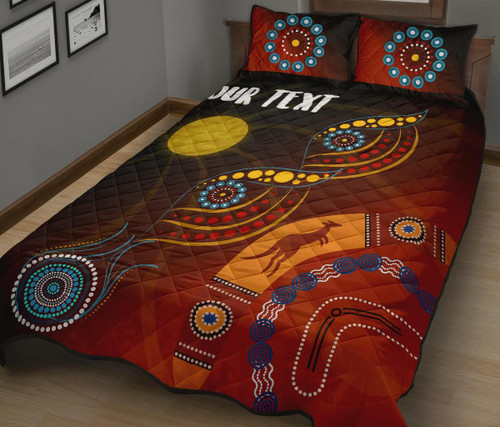 Australia Personalised Quilt Bed Set - Flowers On The Flag