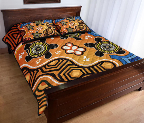 Australia Aboriginal Quilt Bed Set - Indigenous Art Patterns Ver04 Australia Aboriginal Quilt Bed Set - Indigenous Art Patterns Ver04