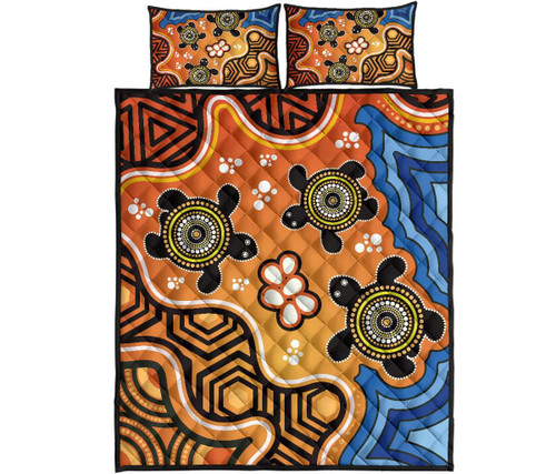 Australia Aboriginal Quilt Bed Set - Indigenous Art Patterns Ver04 Australia Aboriginal Quilt Bed Set - Indigenous Art Patterns Ver04