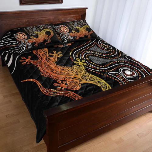 Australia Aboriginal Quilt Bed Set - Lizard Sunshine