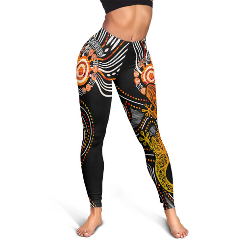 Australia Aboriginal Inspired Leggings - Lizard Sunshine Australia Aboriginal Inspired Leggings - Lizard Sunshine