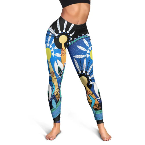 Australia Torres Strait Leggings - Dhari Mask In Plam Tree