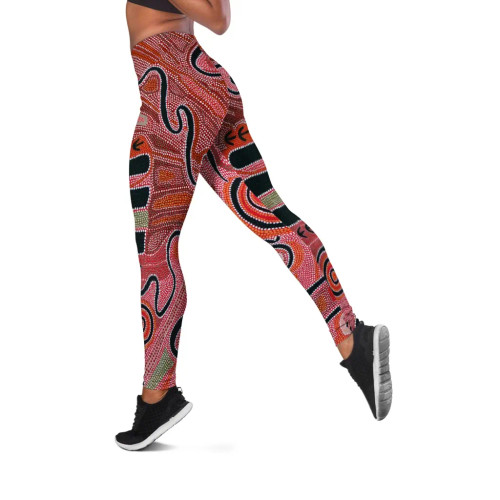 Australia Aboriginal Women's Leggings - Indigenous Footprint Landscape Australia Aboriginal Women's Leggings - Indigenous Footprint Landscape