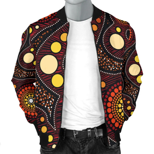 Australia Aboriginal Bomber Jacket - Aboriginal Art Ver01 Australia Aboriginal Bomber Jacket - Aboriginal Art Ver01