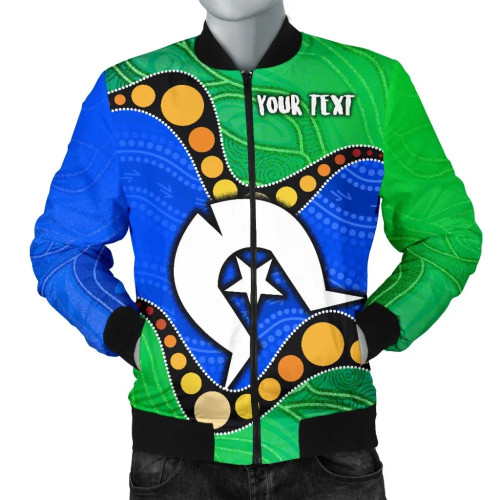 [Custom] Australia Torres Strait Islands Bomber Jacket - Flag with Aboriginal Patterns