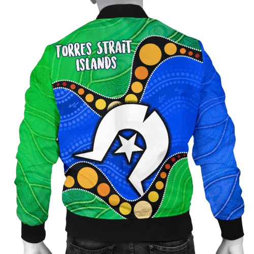 [Custom] Australia Torres Strait Islands Bomber Jacket - Flag with Aboriginal Patterns