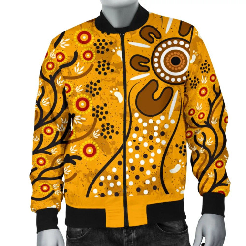 Australia Bomber Jacket - Aboriginal Art In Spring Style Australia Bomber Jacket - Aboriginal Art In Spring Style