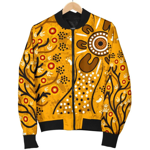 Australia Bomber Jacket - Aboriginal Art In Spring Style Australia Bomber Jacket - Aboriginal Art In Spring Style