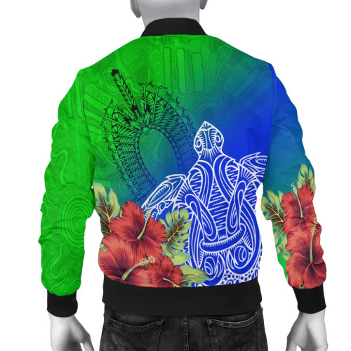 Australia Torres Strait Islanders Bomber - Ocean Hibiscus Australia Torres Strait Islanders Bomber - Ocean Hibiscus