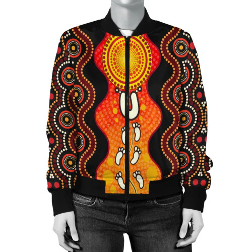 Australia Aboriginal Bomber Jacket - Footprint Dot Painting