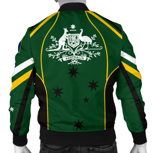 Australia Bomber Jacket - Australian Coat Of Arms (Green) Jacket Australia Bomber Jacket - Australian Coat Of Arms (Green) Jacket