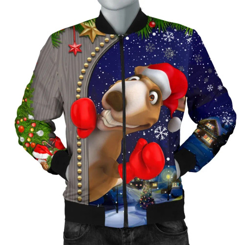 Australia Christmas Bomber Jacket - Funny Kangaroo Christmas