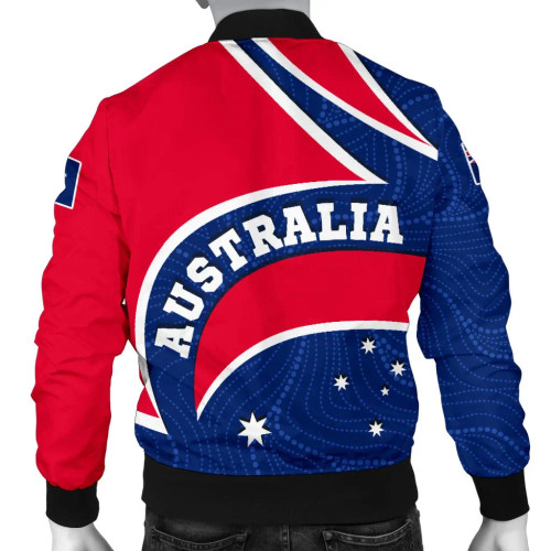 Australia Aboriginal Bomber Jacket - Australia Flag and Coat of Arms Australia Aboriginal Bomber Jacket - Australia Flag and Coat of Arms