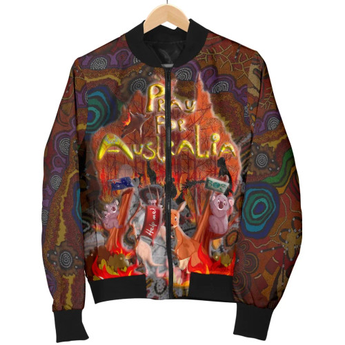 Australia Pray For Australia Wo Bomber Jacket - Aboriginal Pattern - Love Australia