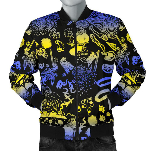 Australia Bomber Jacket - Australian Aboriginal Golden Wattle Australia Bomber Jacket - Australian Aboriginal Golden Wattle
