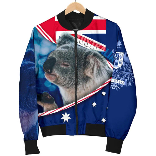 Australia Bomber Jacket - Australian Flag and Coat Of Arms Jacket Koala 3D Australia Bomber Jacket - Australian Flag and Coat Of Arms Jacket Koala 3D